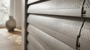Nahaufnahme des Schanz Select-Profils mit feiner Lochperforation aus hochwertigem Aluminium.